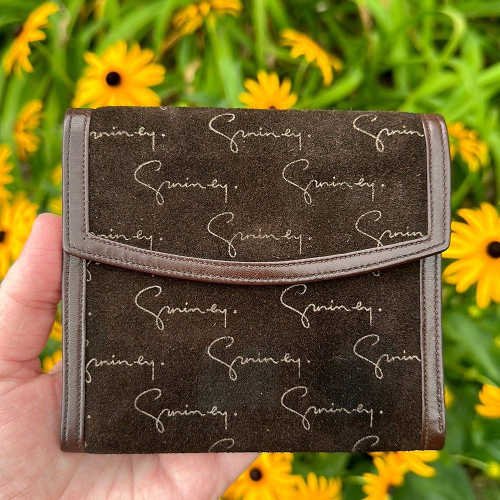 Givenchy Rare Vintage Suede Monogram Wallet